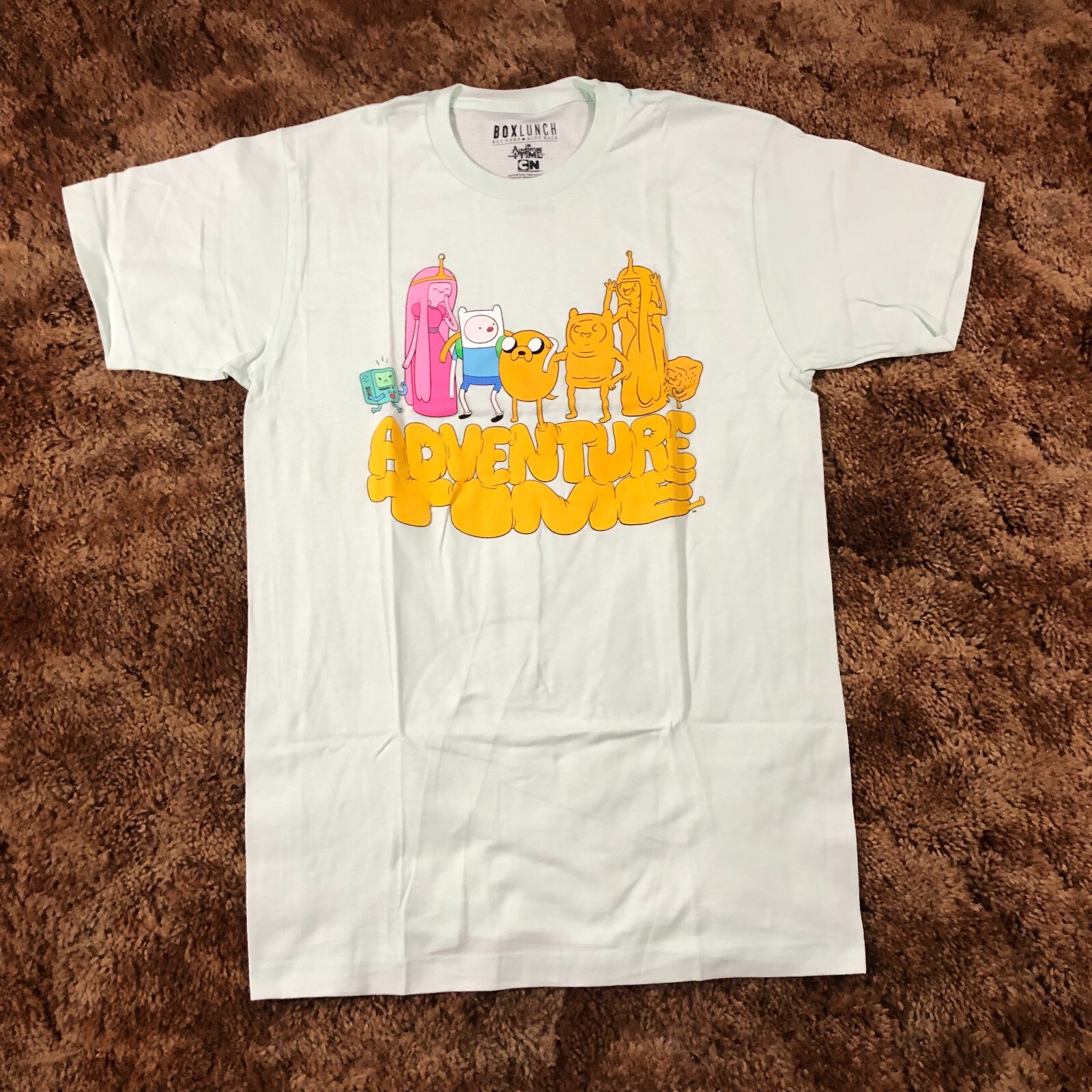 NEW Adventure Time Men Sz M Shirt Jake The Dog Finn Princess Bubblegum Mint Blue