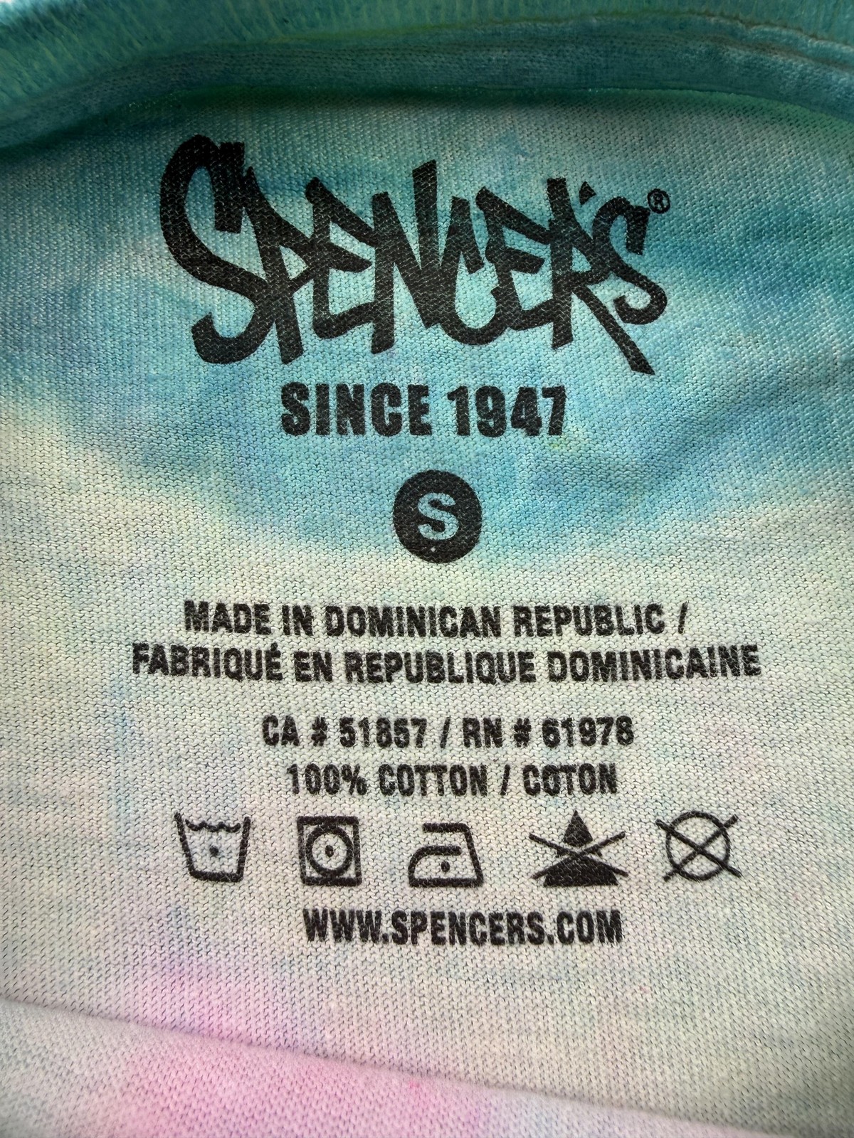 Spencer’s Shirt Mens Small Multicolor Anime Weed Girl Graphic Tee 420 Tie-Dye