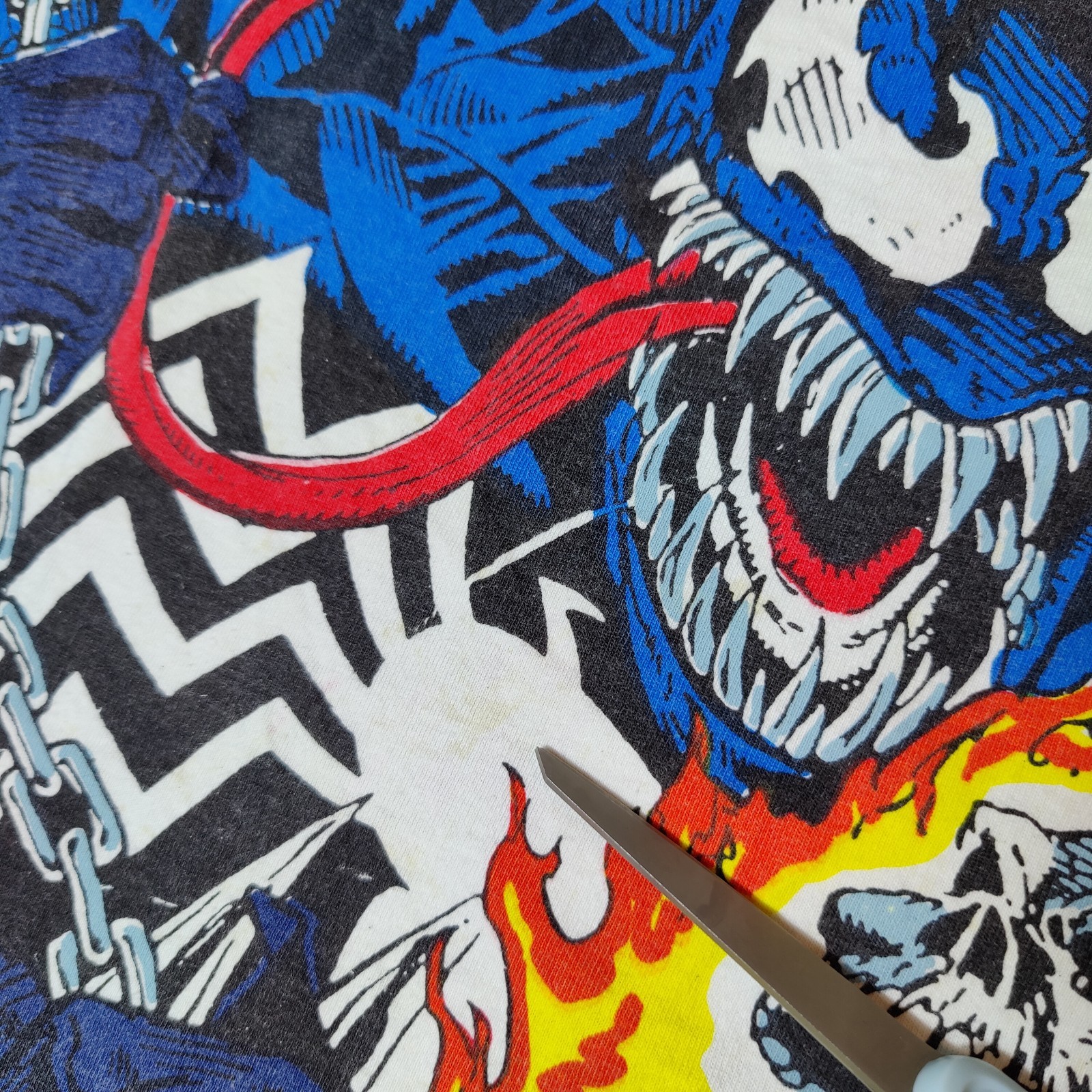 RARE 1994 Marvel Venom Ghost Rider All Over Print AOP T Shirt Mens XL Fruit Loom