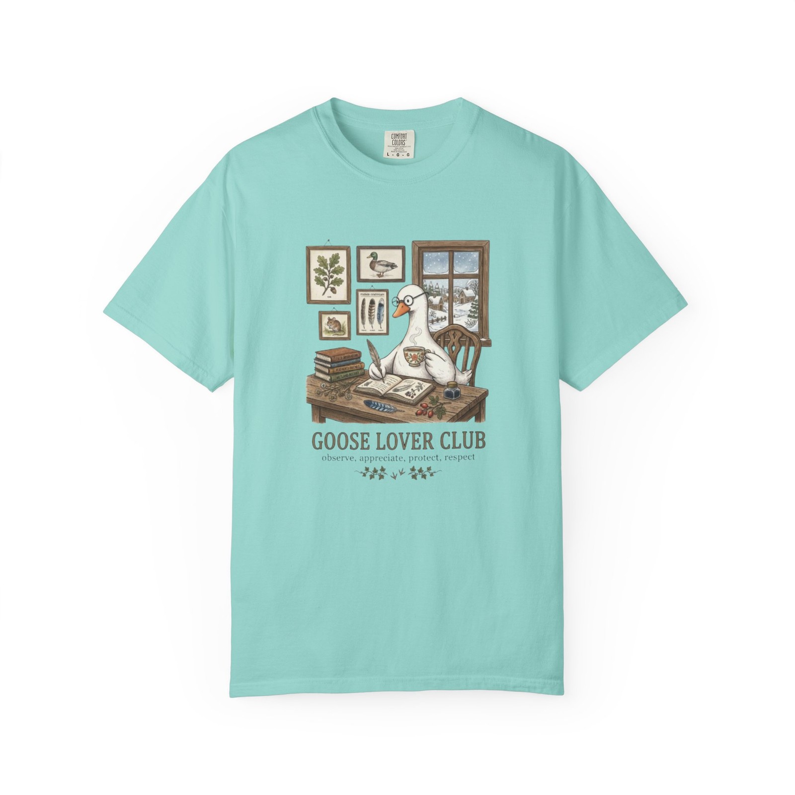 Goose Lover Club Shirt Reading Goose Book Lover Cottagecore Vintage Tee