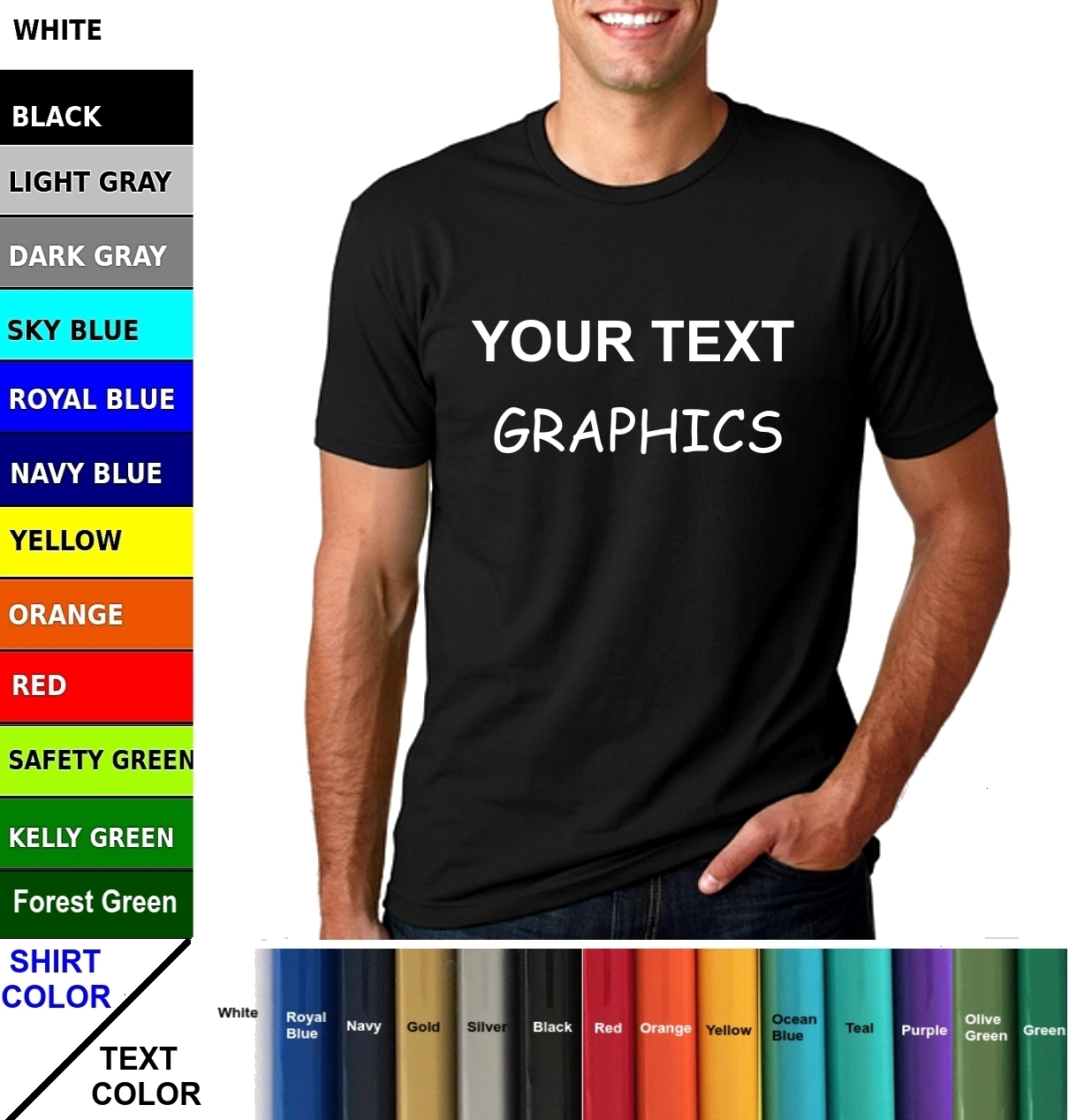 Your Text Customized Mens Short Sleeve Cotton Solid T Shirt Hot Summer Gym Top