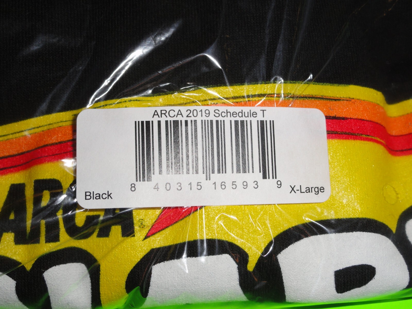 (Lot of 2) Sz XL / EXTRA LARGE BLACK Menards ARCA Racing Series 2019 T-Shirt NEW