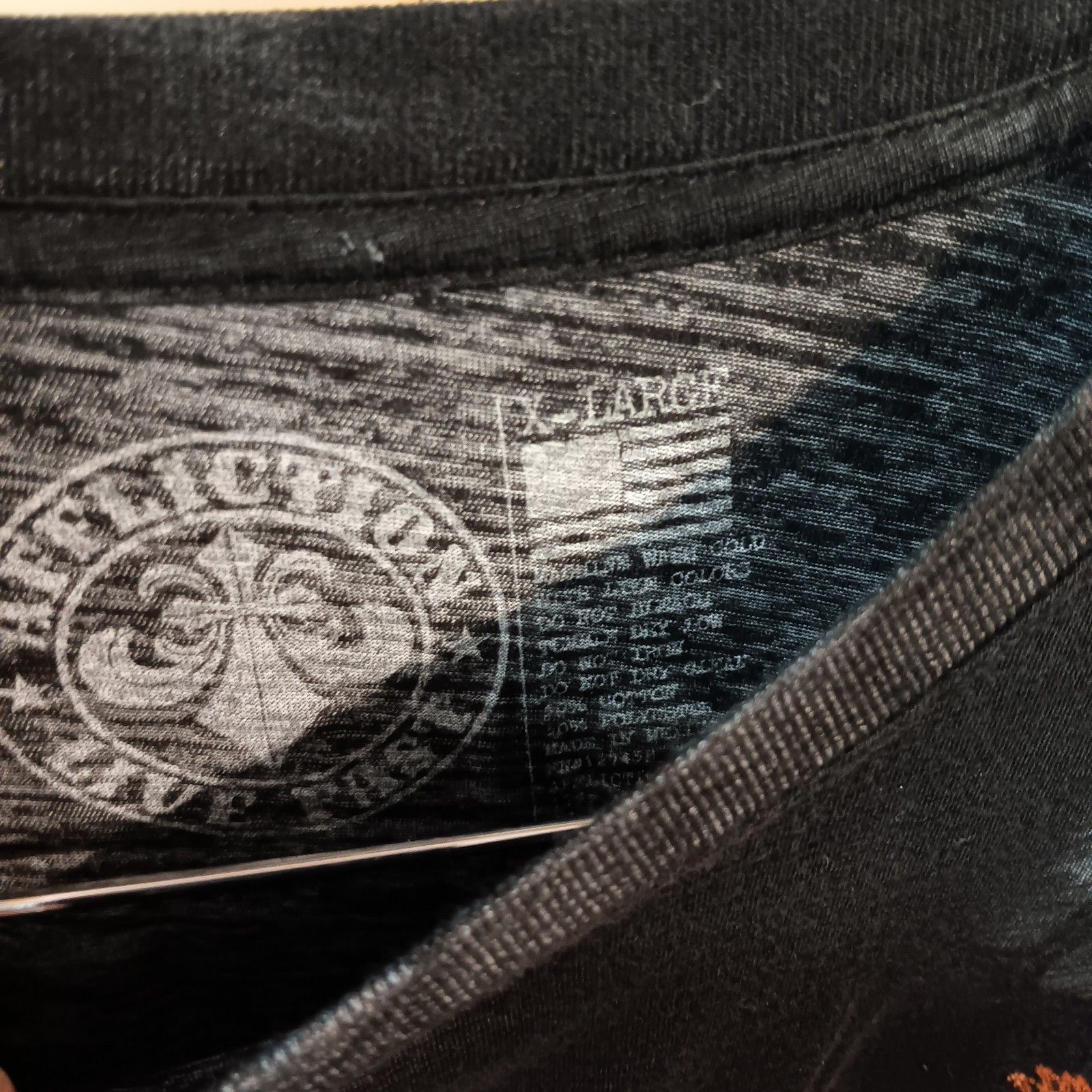 Affiction Chris Kyle Black & Orange T-Shirt, Size XL