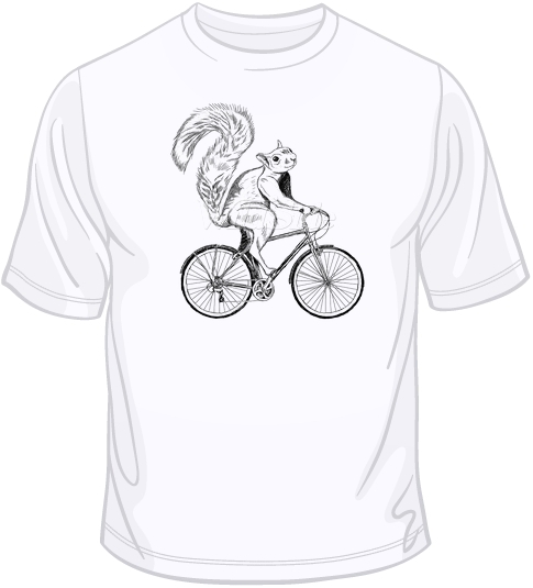 Squirrel Riding Bike T Shirt You Choose Style, Size, Color 10580