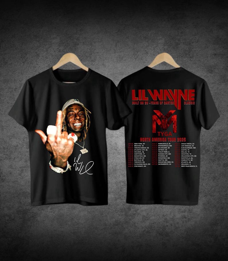 Lil Wayne Carter 6 Tour Merch T Shirt New S-5XL 2025 Young Money Cash Money Tee