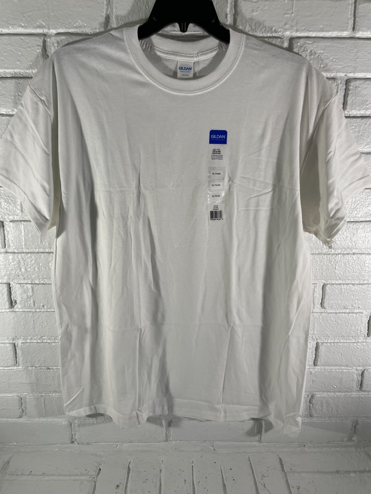 NEW GILDAN ADULT T-SHIRT XL WHITE SHORT SLEEVE PRESHRUNK 100% HEAVY COTTON