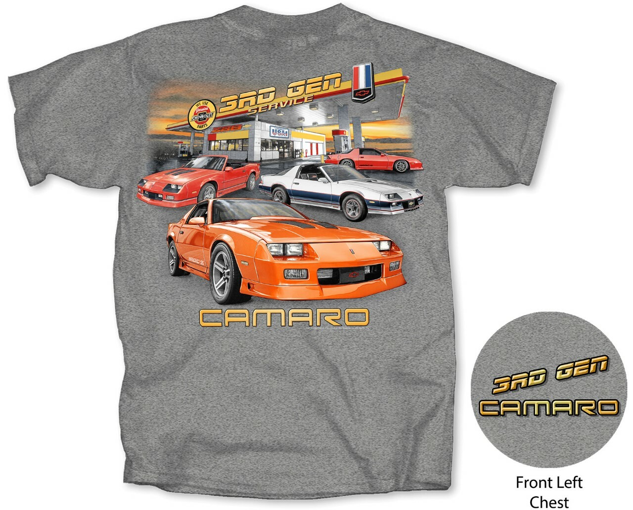 Joe Blow T’s Chevy Camaro 3rd Gen Service Mens T-Shirt Z28 IROC RS USA1 Pace Car