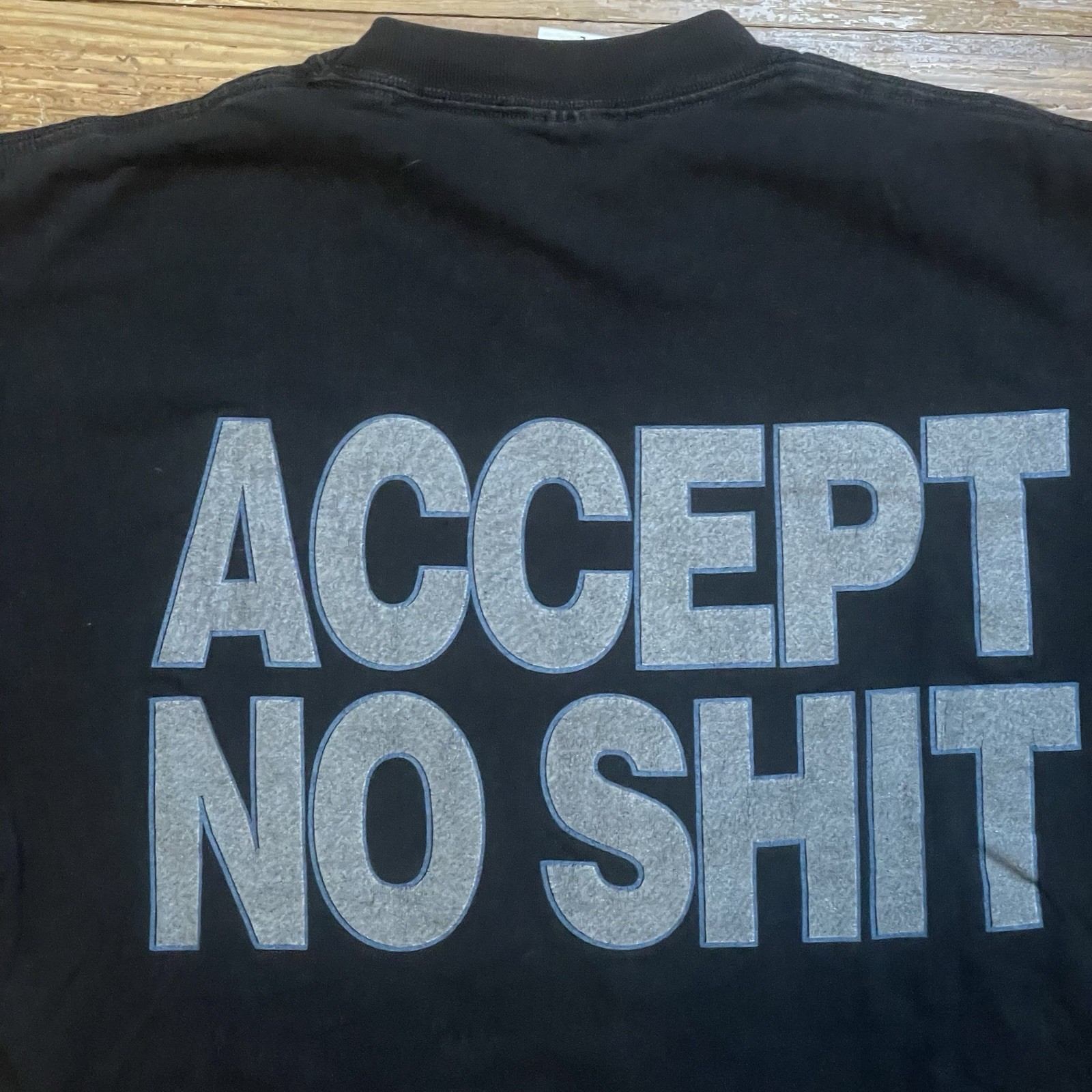 Vintage 90s Accept Shirt Size Large Middle Finger Band Tour Metal Thrash Rock
