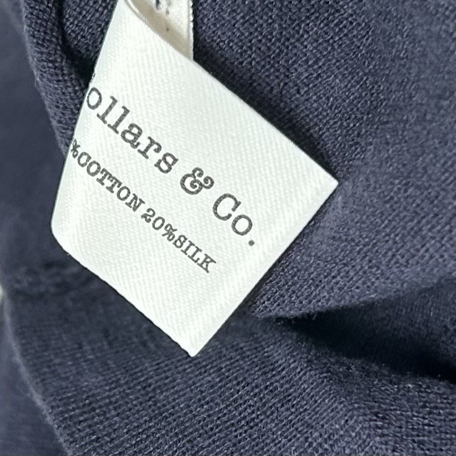 Collars & Co T-Shirt Mens Small Navy Cotton Silk Quiet Luxury Touch Lucca NEW