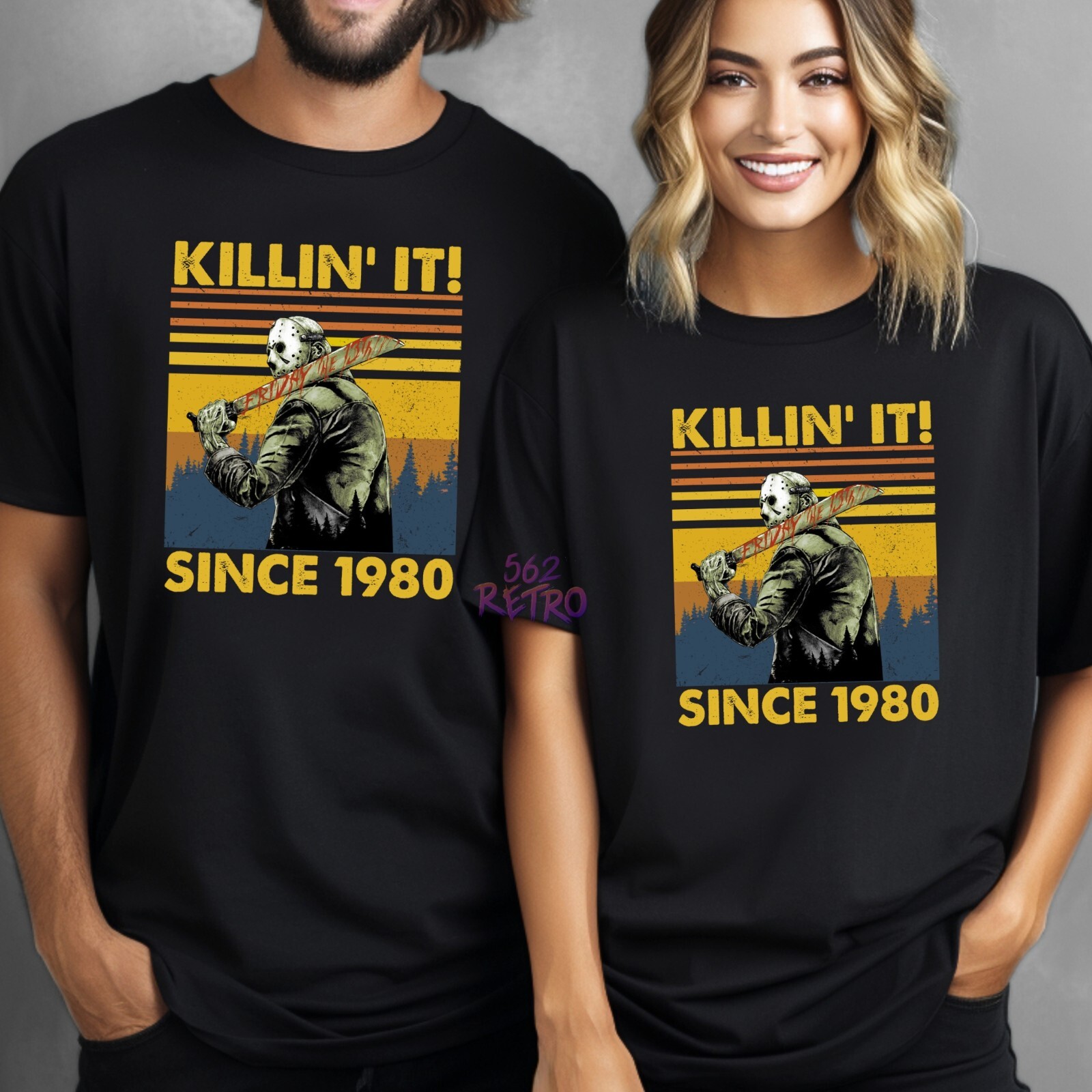 Killin It Since 1980 Jason Voorhees Friday the 13Th Horror T-Shirt Black S-3XL