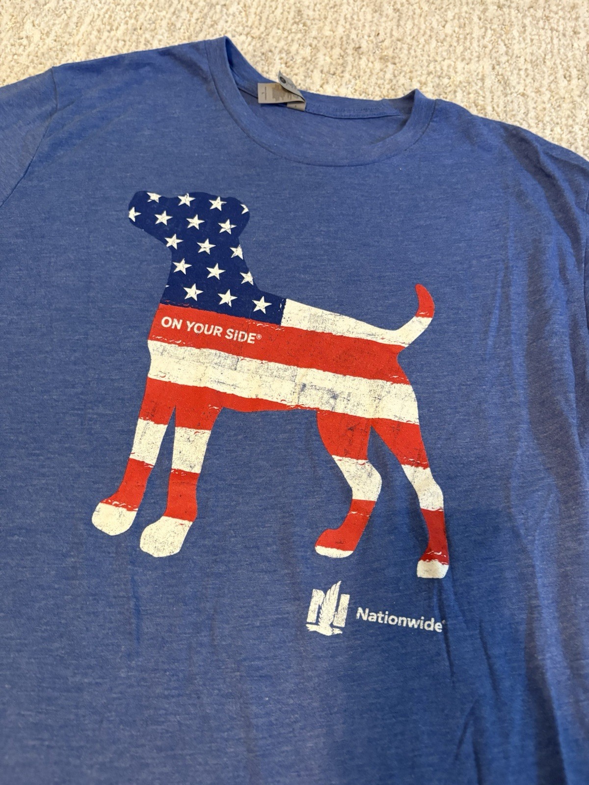 Next Level Apparel Blue Tee Size L American Dog USA 4th of July