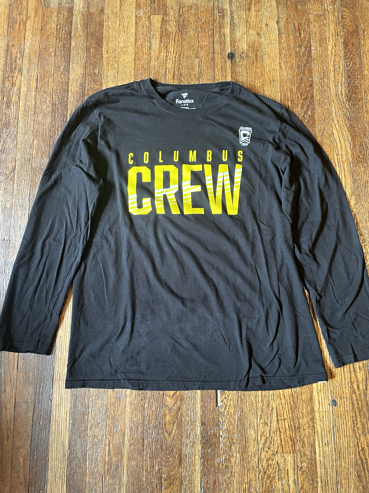 Fanatics Columbus Crew Soccer Long Sleeve T-Shirt Black/Yellow Size L