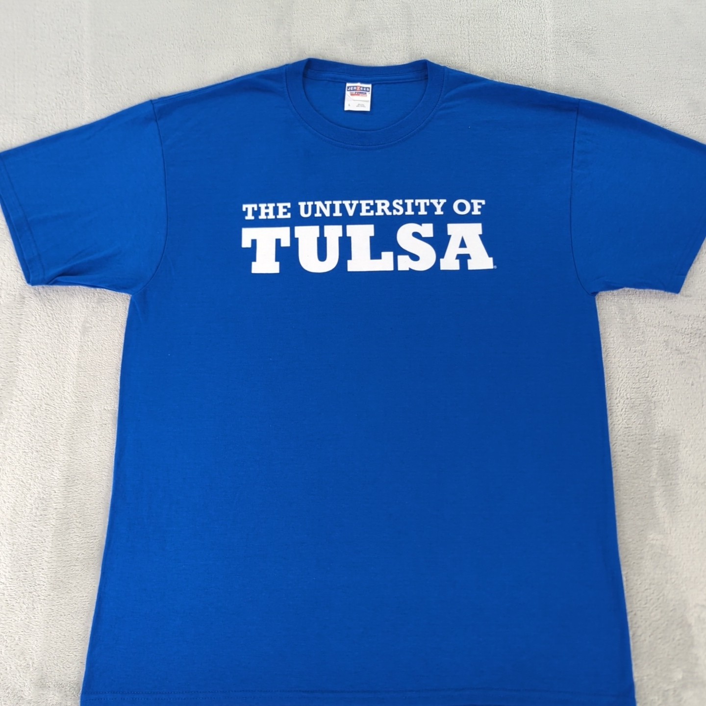 The University of Tulsa T Shirt Jerzees Dri-Power Blue Short Sleeve Men Large