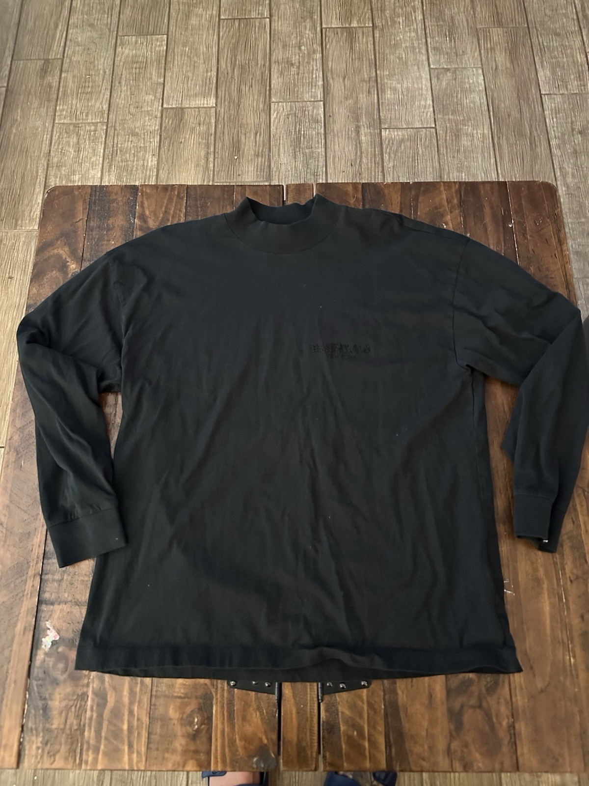 Fear of God Essentials Mockneck Long Sleeve Shirt – Stretch Limo Black NWOT