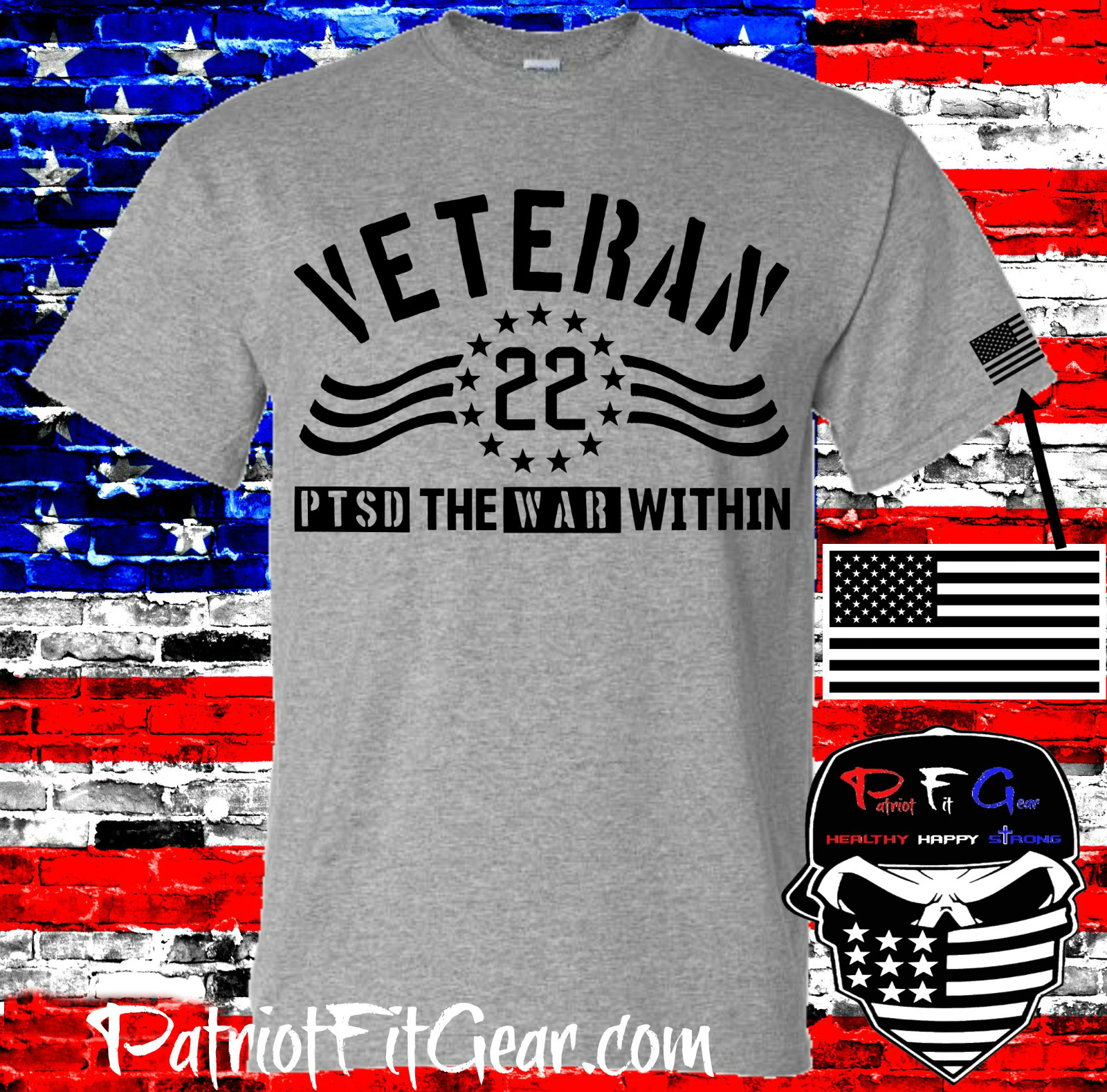 t-shirt,Veteran 22,PTSD The War Within,Support Our Troops,Military,PTSD,22 A Day