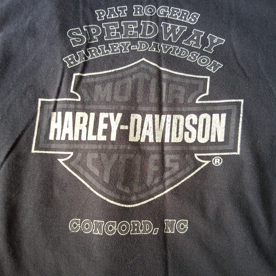 Harley Davidson Pat Rogers Speedway Tshirt Sz XL Black -3 Harley Cycles Graphic