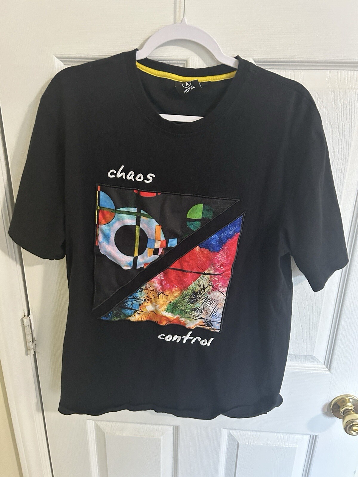 “Choas Control” High Quality Black T-Shirt with Unique Print Size L