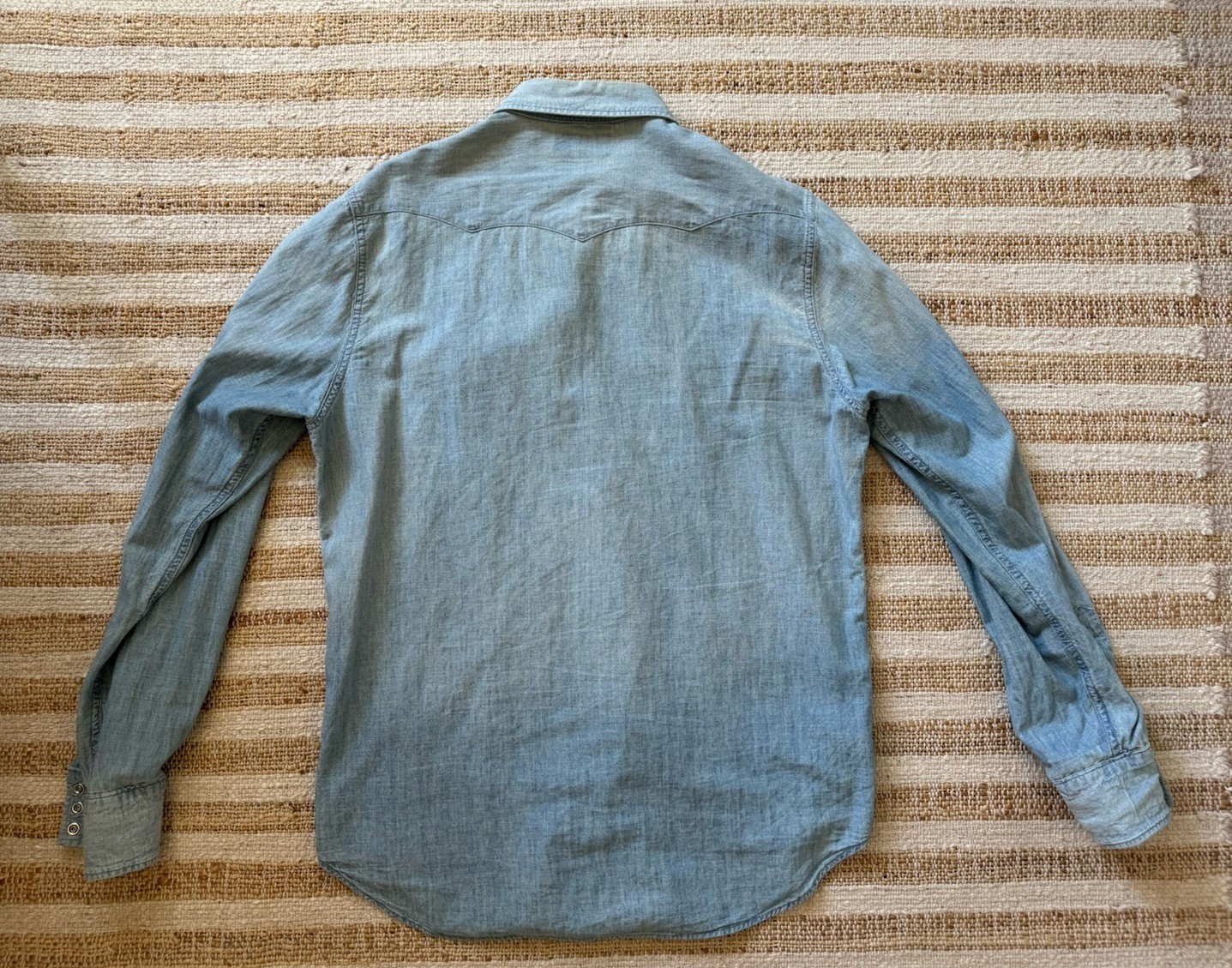 Double RL RRL Polo Ralph Lauren Western Chambray Snap Shirt Large