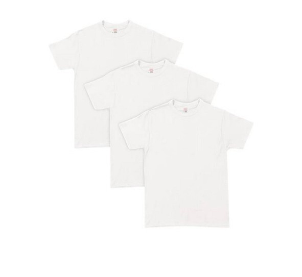 Hanes Men’s T-Shirt Size XL Solid White Crew Neck Tagless Short Sleeves 3 Pack