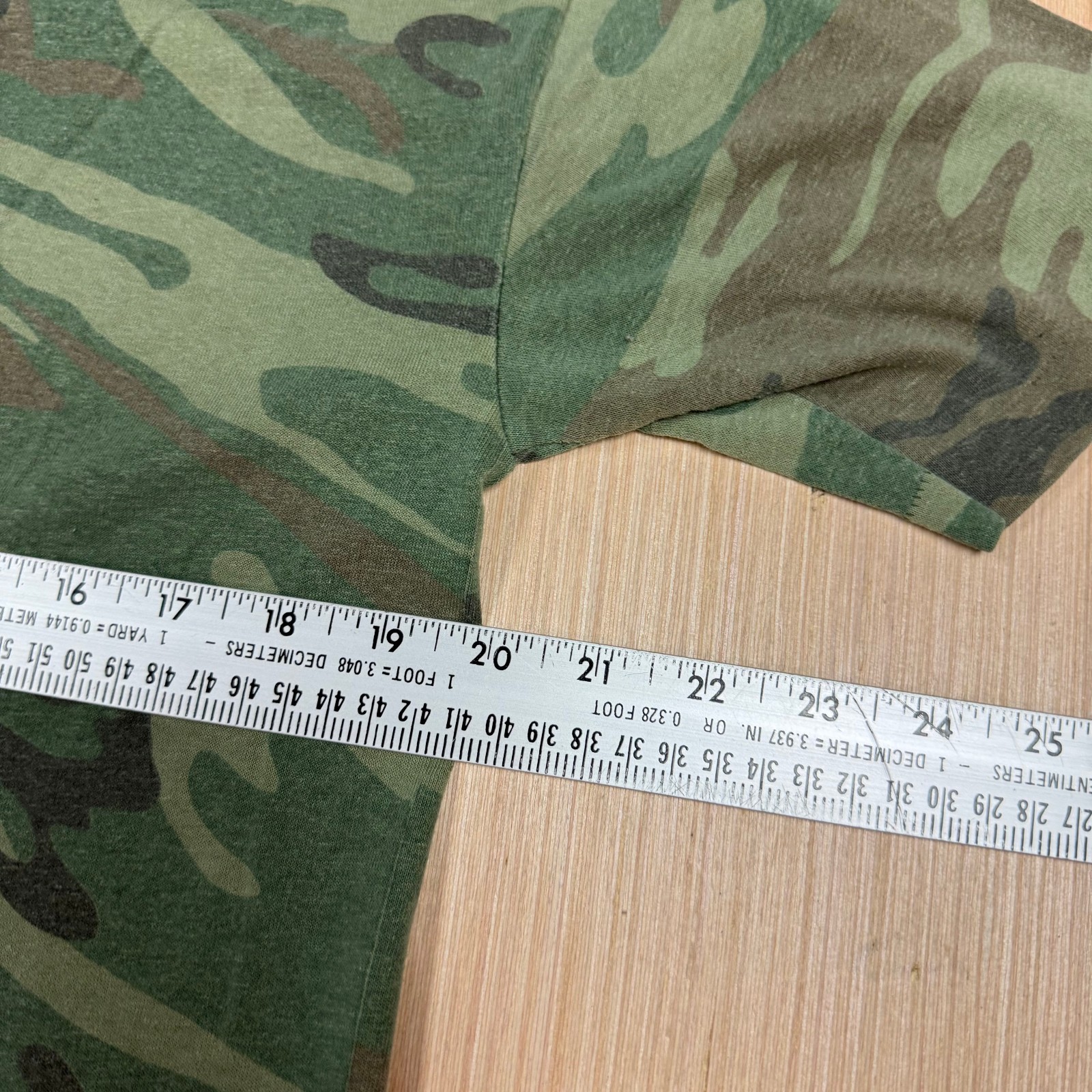 Vintage 90s Rothco Camo Ringer Large Single Stitch T Shirt Made in USA army