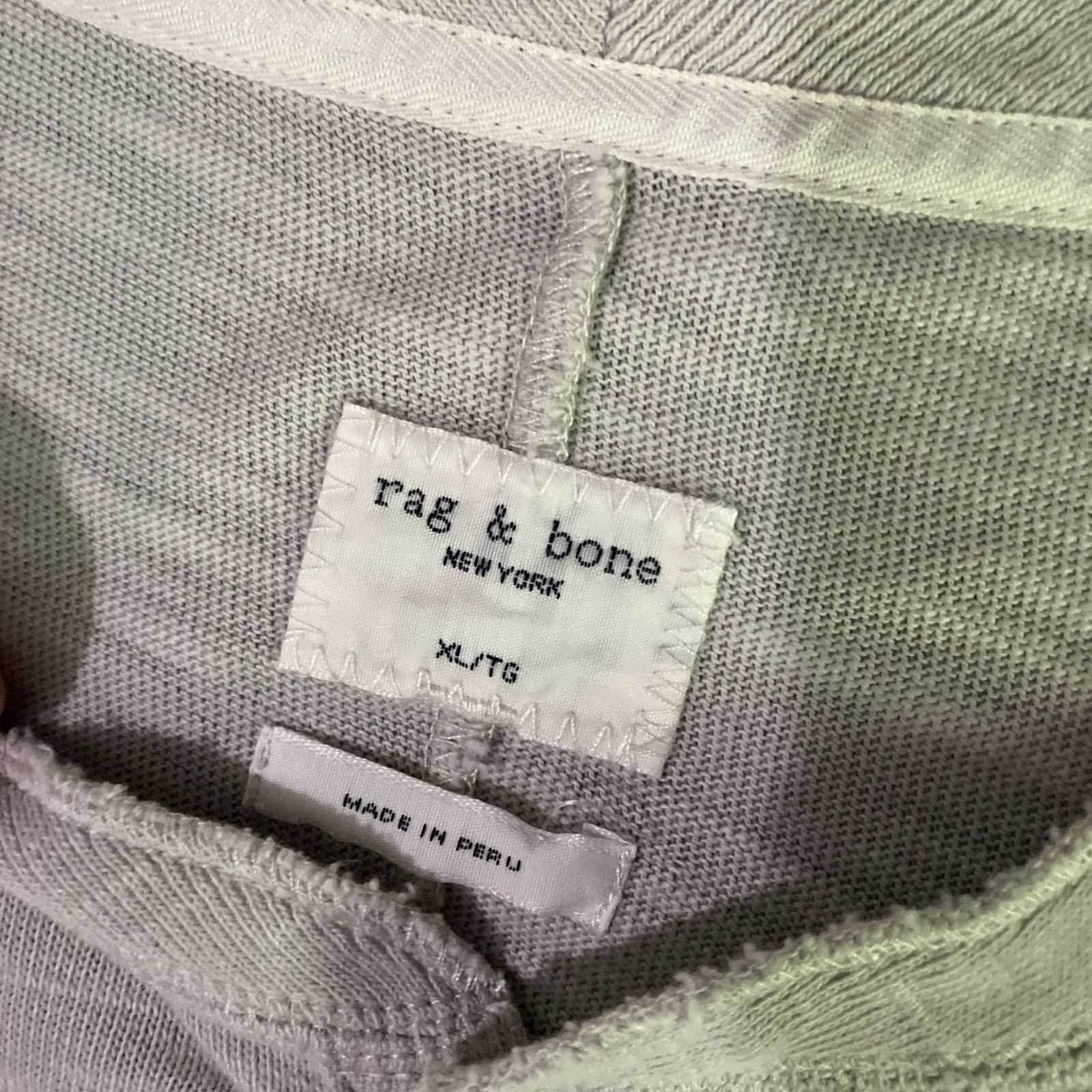 RAG & BONE Henley Shirt Mens Sz XL Tan Made in Peru Heather Beige Button Casual