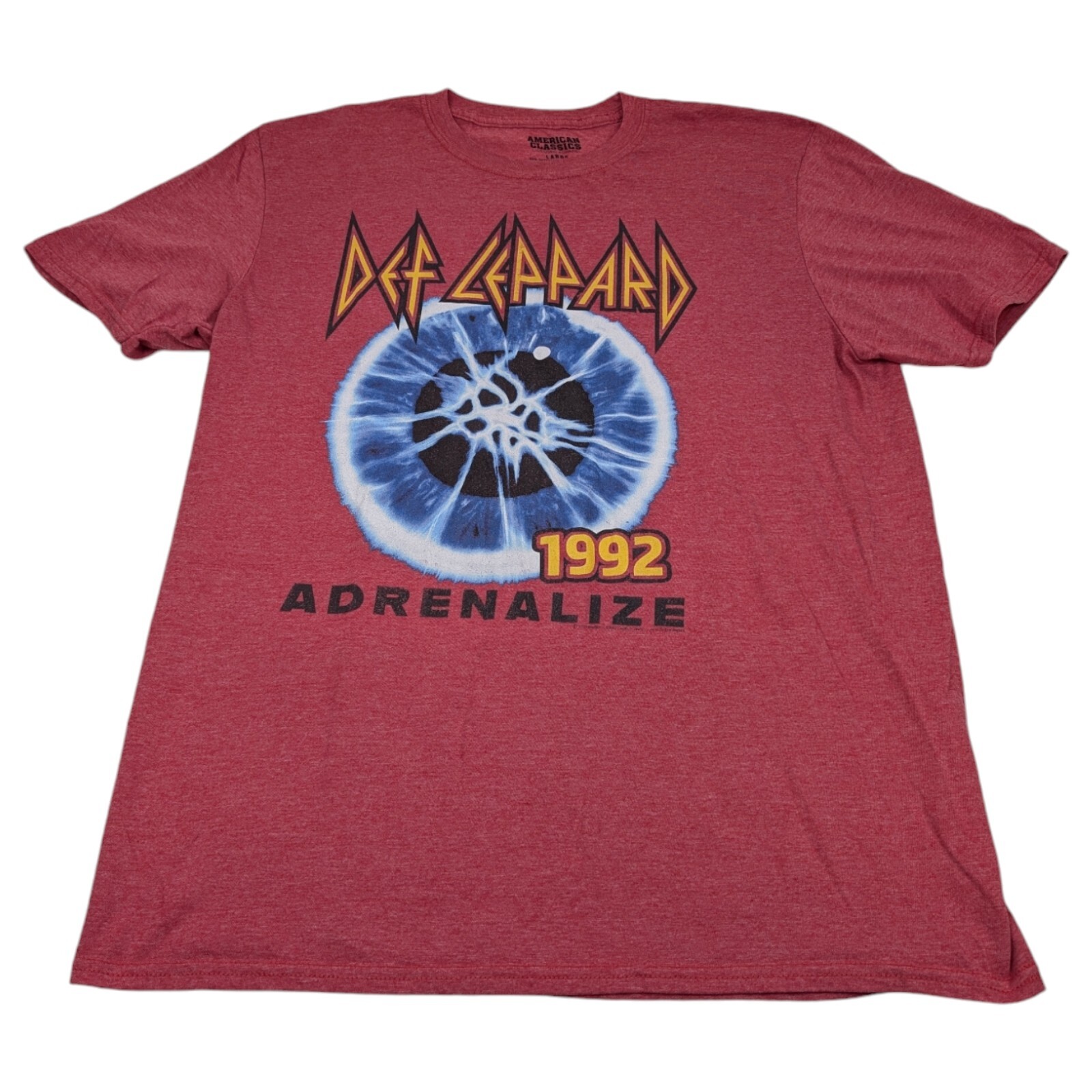 Def Leppard Adrenalize 1992 Tour Shirt L Rock Band Tee Red Music