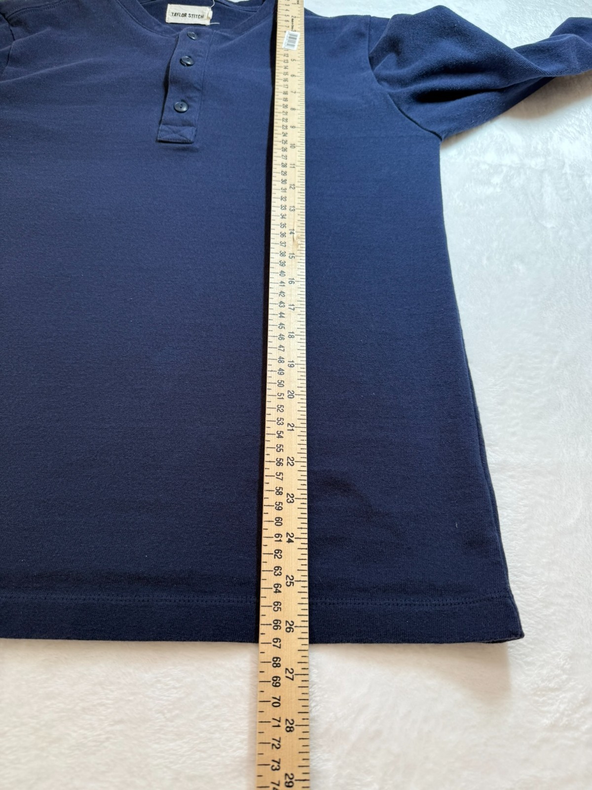 Taylor Stitch Shirt 38 Small Natural the Heavy Bag Henley Long Pullover