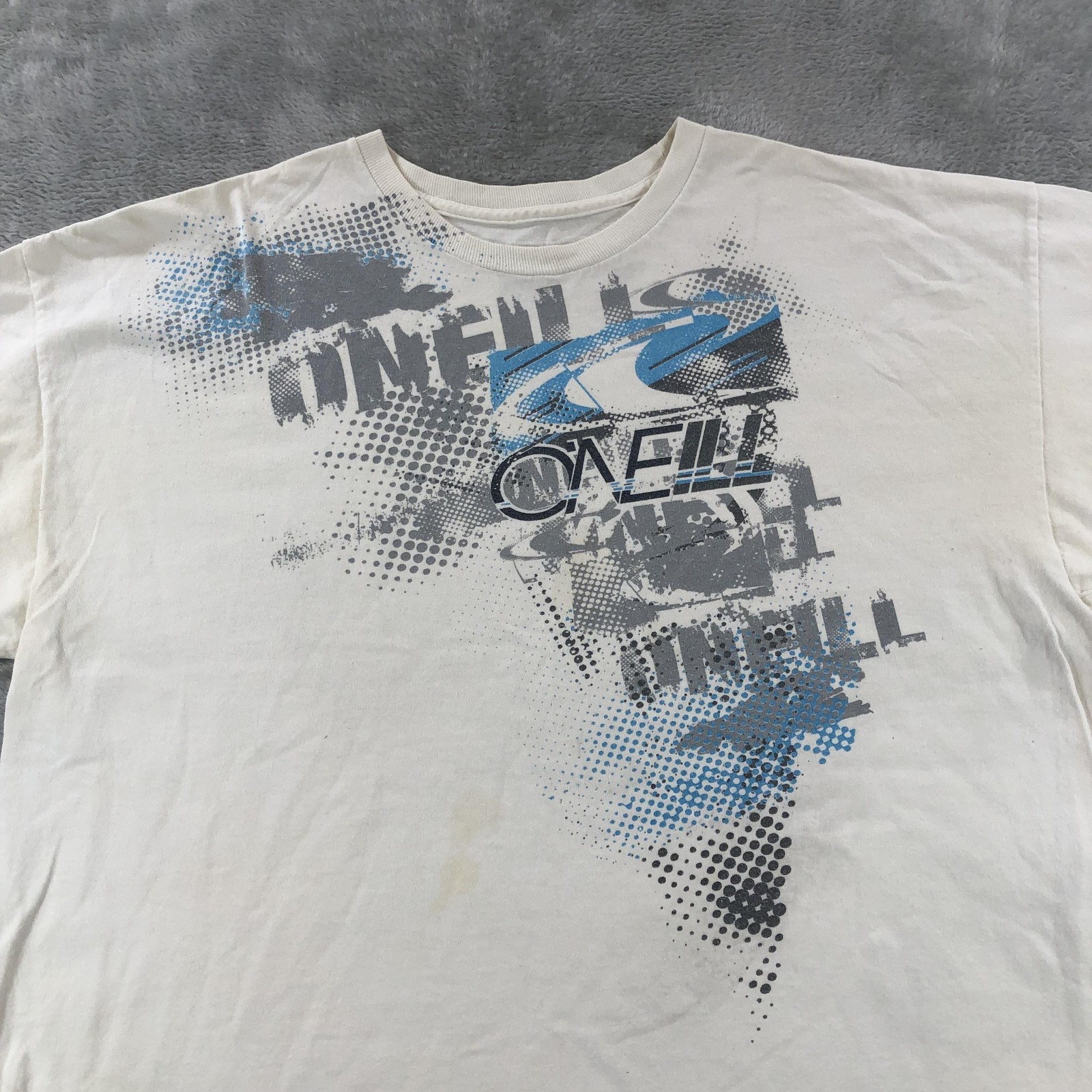 Vintage O’Neill Shirt Mens XL White Logo Graphic Surf Tee Tagless Y2K Surfwear