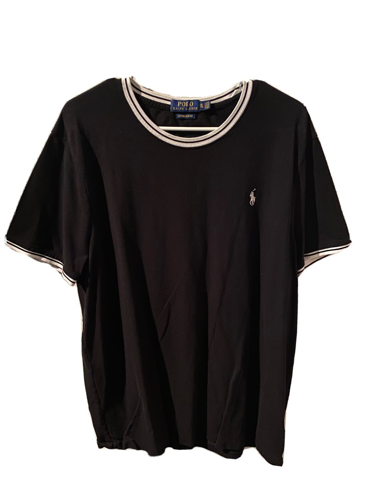 POLO RALPH LAUREN Men’s Classic Slim Fit Crewneck T-Shirt Size XL Black EUC