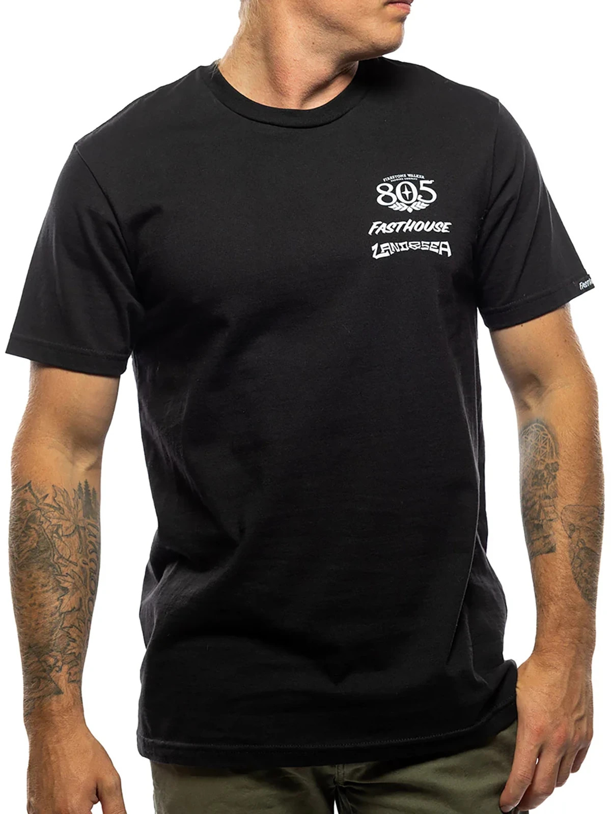 Fasthouse Men’s 805 Land & Sea Short Sleeve Midweight T-shirt Motocross Logo Tee