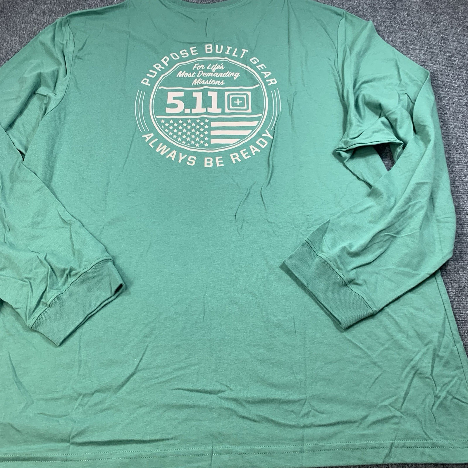 5.11 Tactical Shirt Mens 3XL Green Graphic Print Long Sleeve Crew Neck NWT