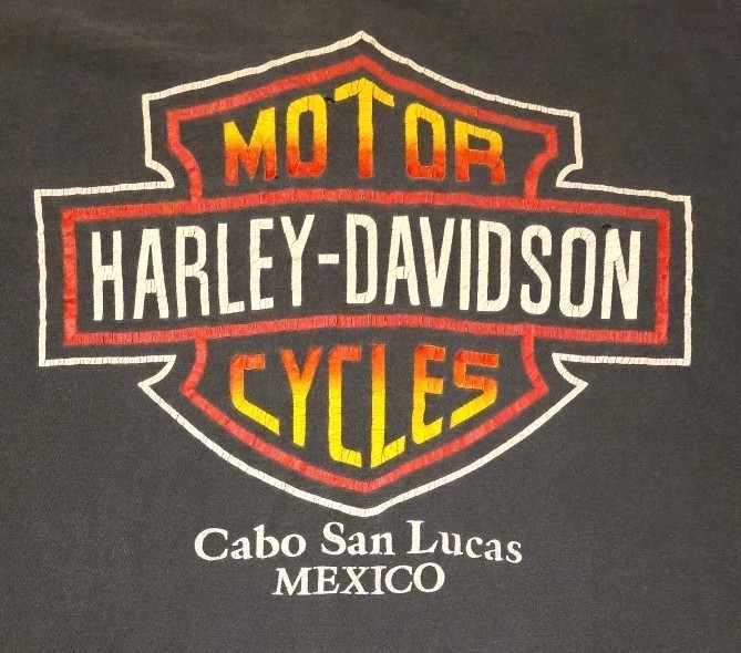 Harley-Davidson Cabo San Lucas Mexico Graphic T-Shirt Distressed Sz Large No Tag