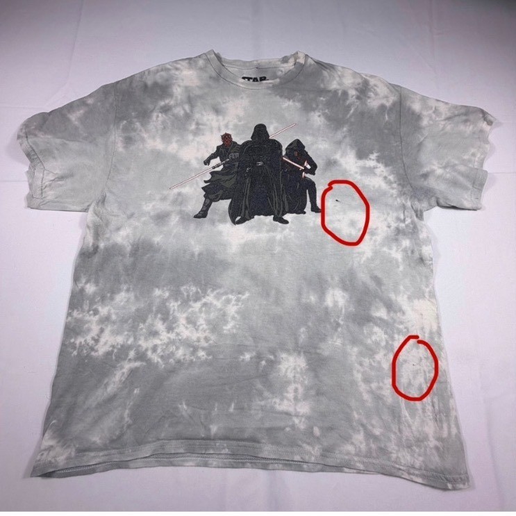 Star Wars The Dark Side Tie Dye Shirt Mens Large Darth Vader Maul Kylo Ren Grey