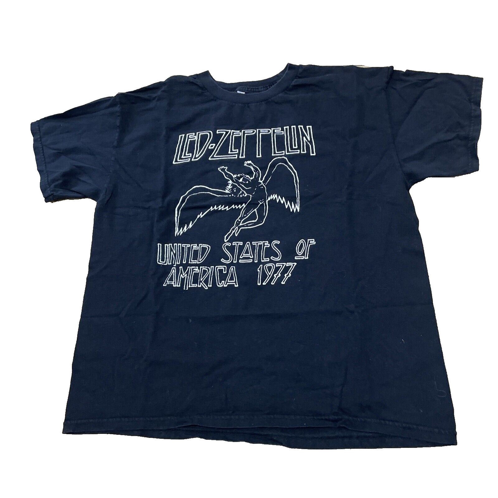 Led Zeppelin Shirt Vtg Y2k ALLSTYLE Men L Black Classic Rock Music Band Tee 42″