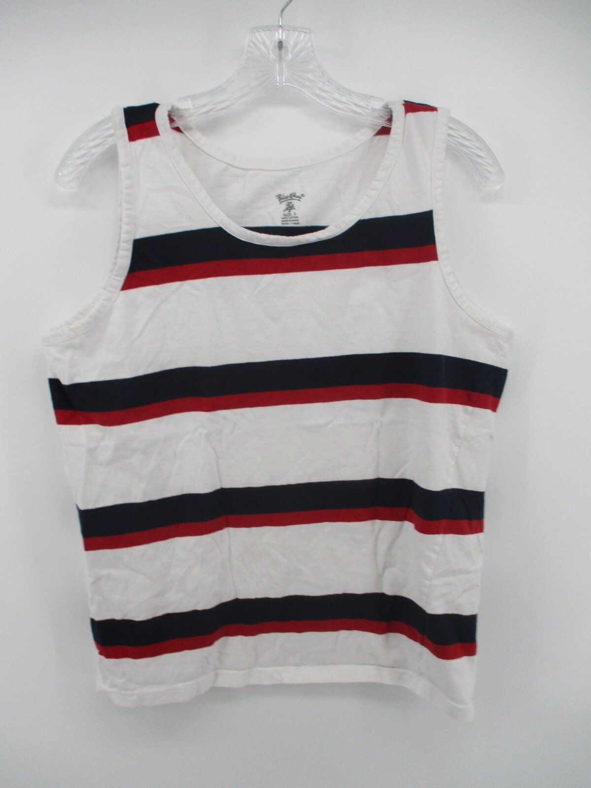 Blue Gear Small Sleeveless Scoop Neck Striped Tank 100% Cotton