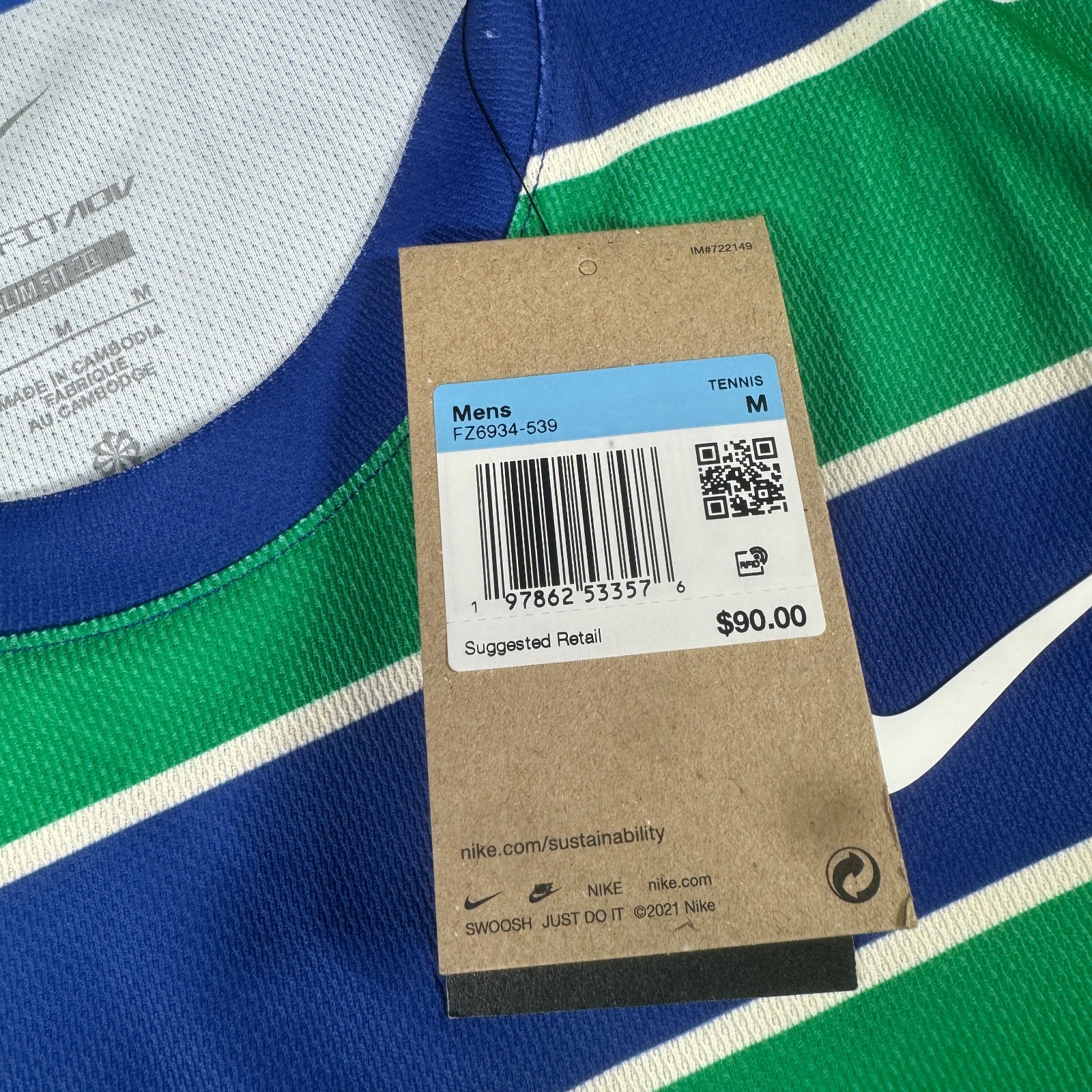 Nike Court Slam Dri-FIT ADV Mens Size Medium M Tennis Shirt ALCARAZ Nadal NWT