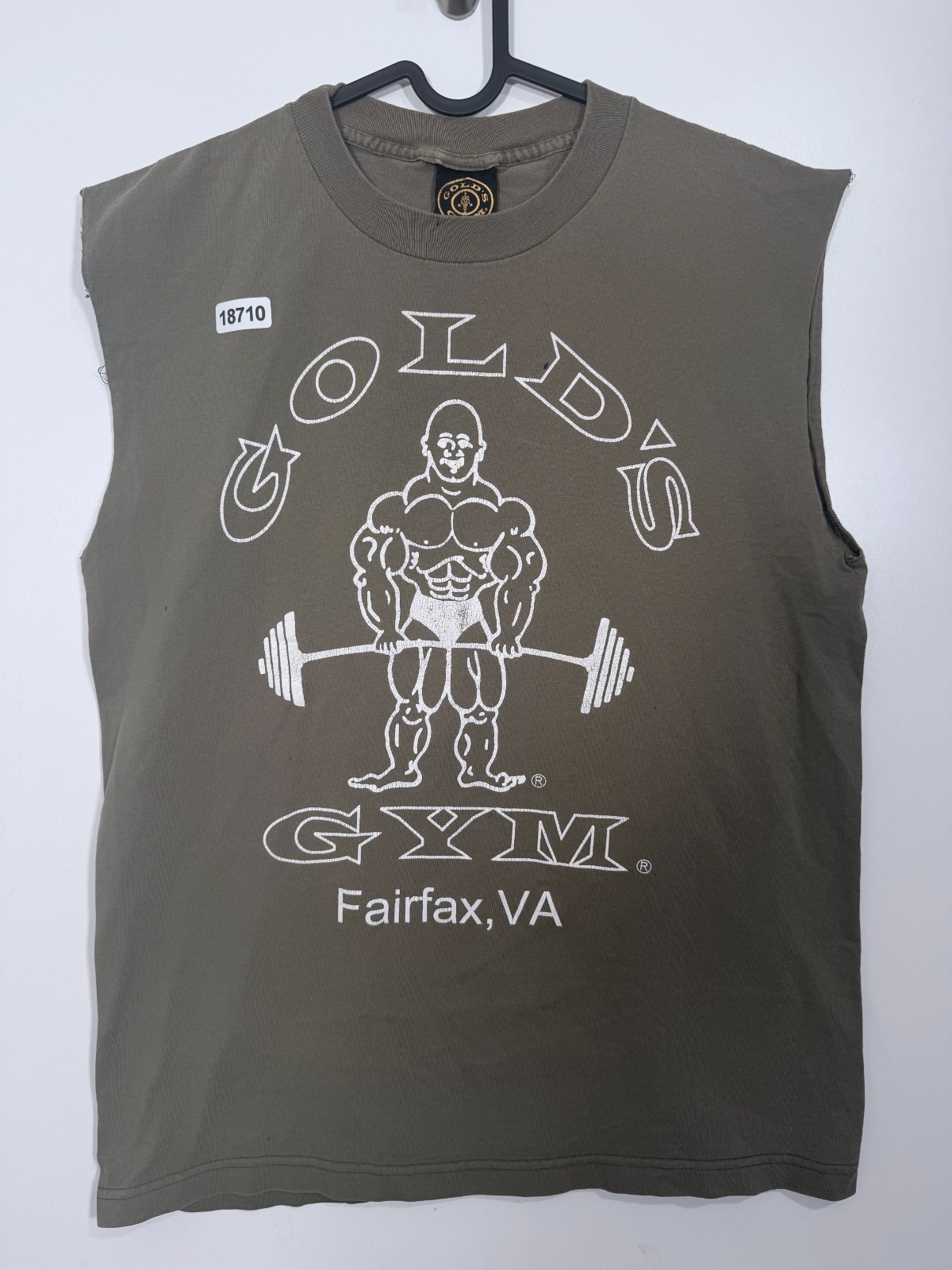 Gold’s Gym Mens Muscle Joe Bodybuilding T Shirt Sleeveless Green Size M 20.5×28