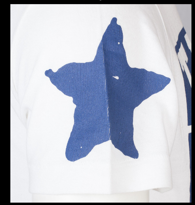 $105 TRUE RELIGION White Blue 71 STARS Short Sleeve Graphic Heavyweight T-shirt