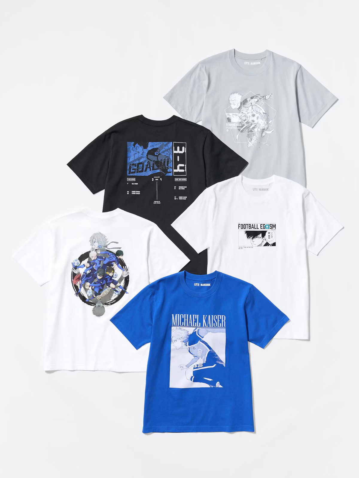 Blue Lock UT 5-Piece Complete Set Anime Graphic T-Shirt Uniqlo Collaboration NEW