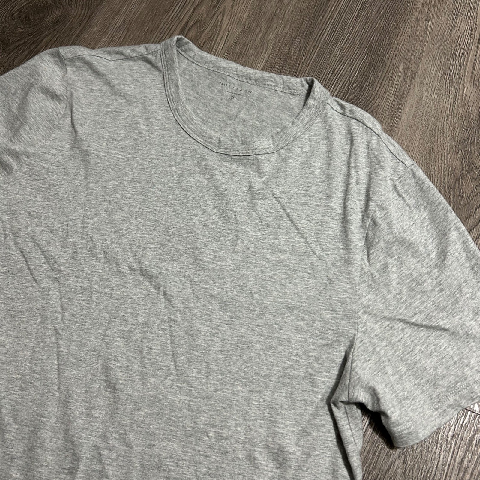 Mott and Bow T-Shirt Large Gray Driggs Classic Crew Neck Cotton Short Sleeve