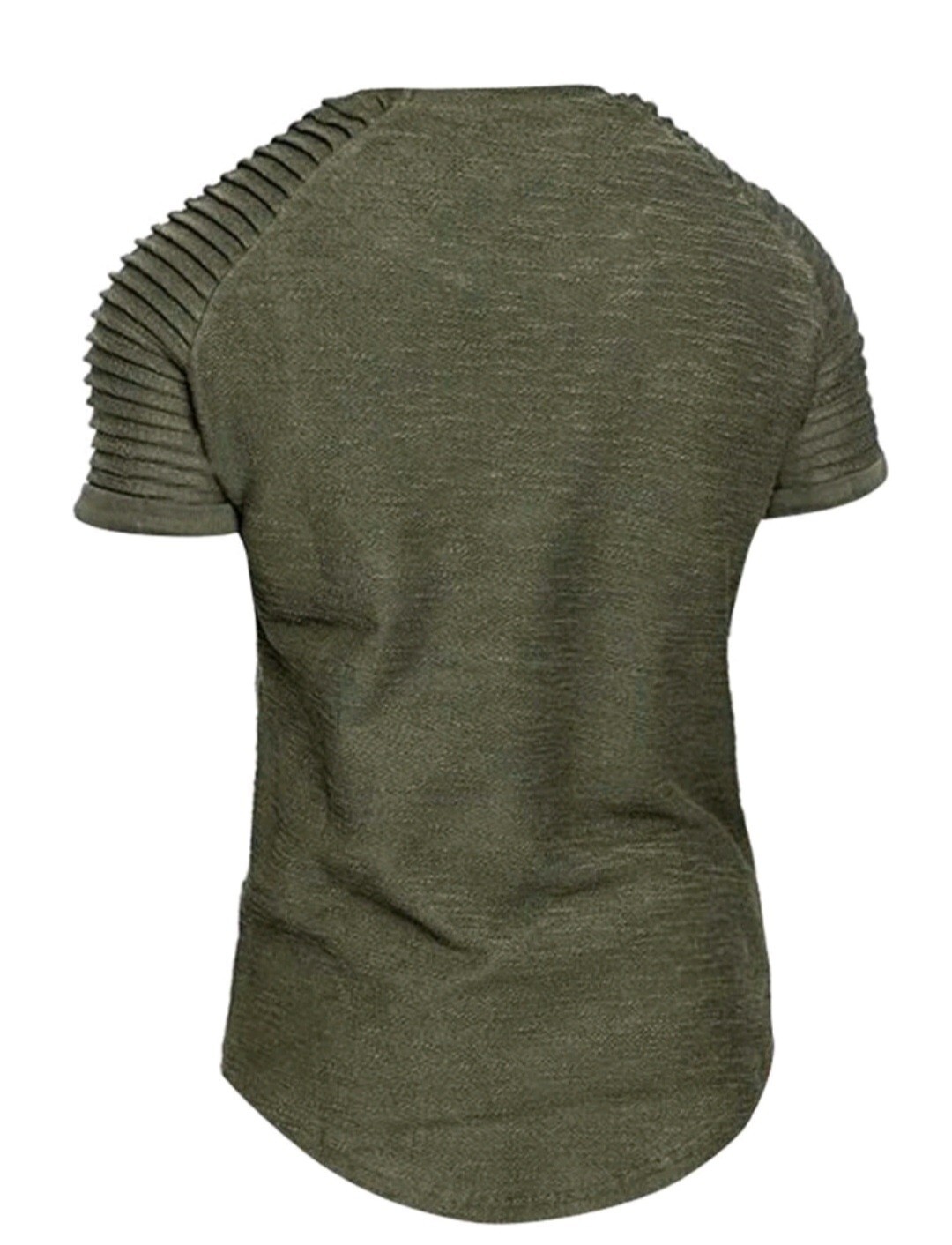 Men’s Tee Shirts Curved Hem Ruched Sleeve T-shirts For Men