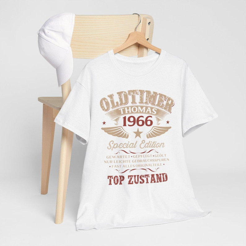 60th Birthday Gift for Men – Personalized Vintage Car T-Shirt – Year of Manufact