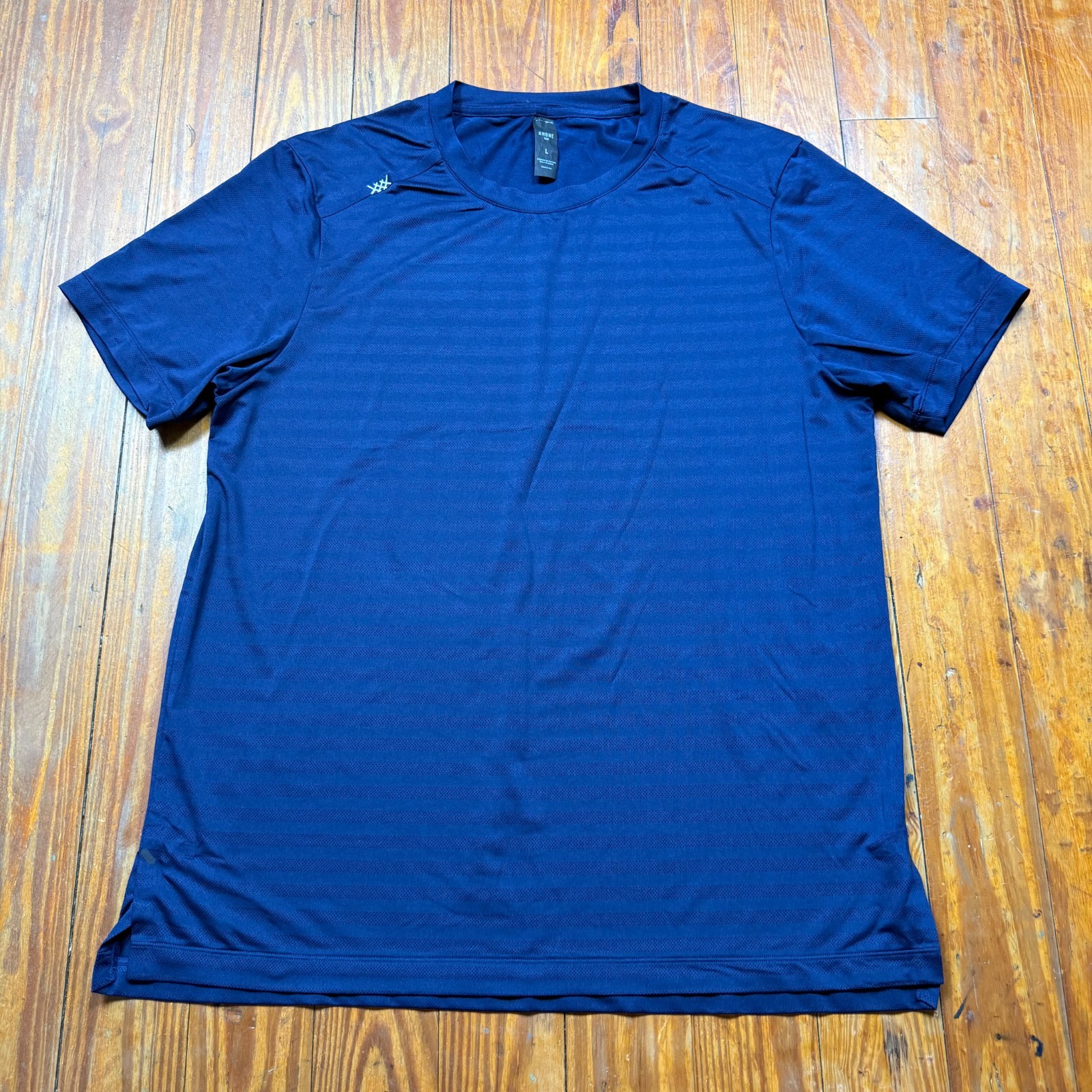 Rhone Shirt Mens Size Large Blue Reign Crew Neck Performance Golf Tee
