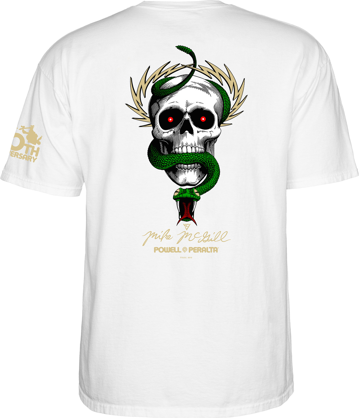 Powell Peralta Mike McGill 40TH ANNIVERSARY McTWIST SKULL AND SNAKE Shirt WHITE