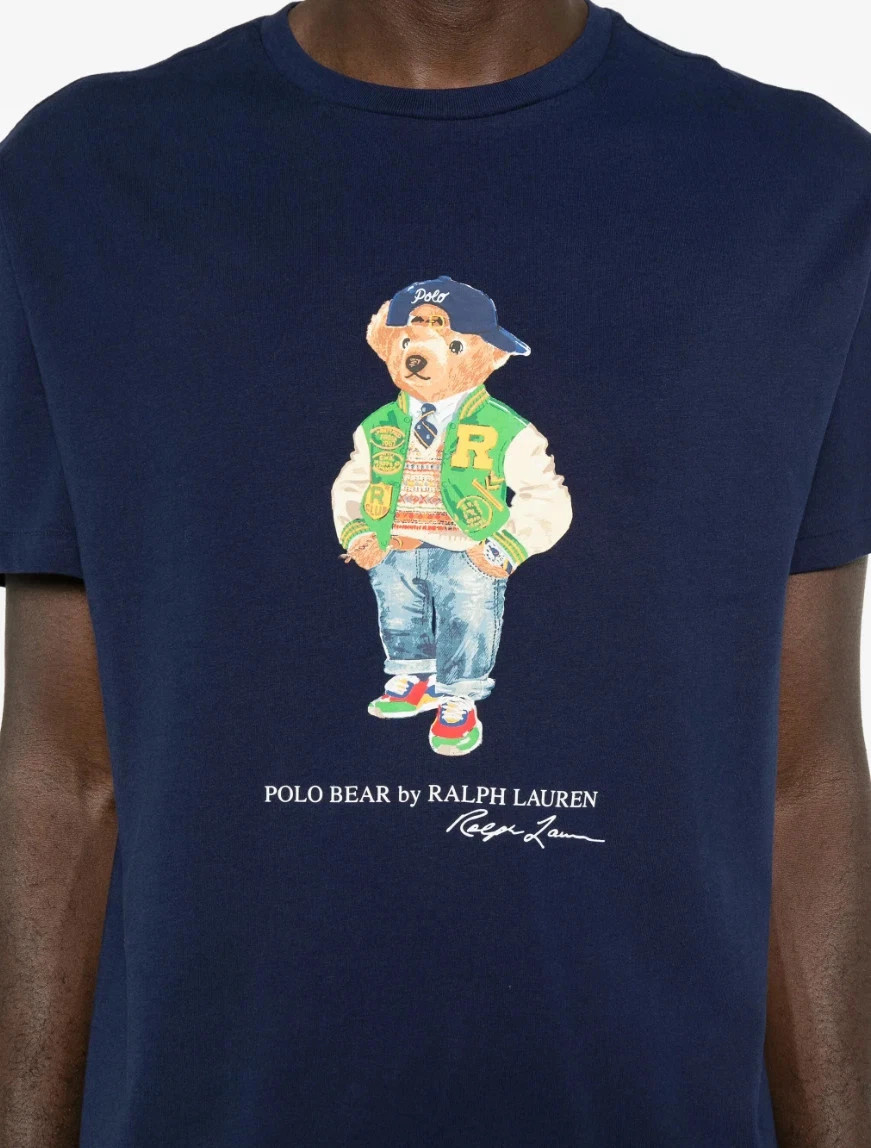 (Navy) Classic Fit Polo Bear Varsity Jersey T-Shirt Navy FOR FAN