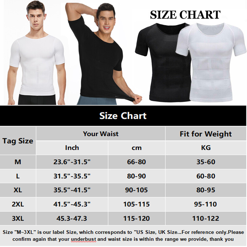 Men’s Compression T-Shirt Body Shaper Slimming Fitness Tank Tops Shapewear Vest