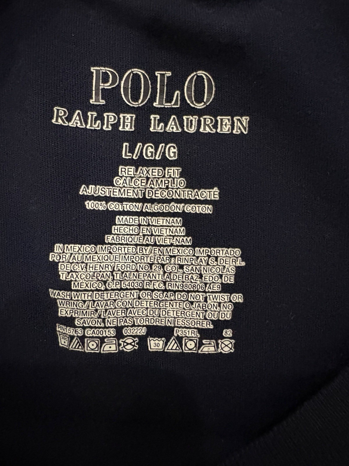 Polo Ralph Lauren Men’s Relaxed Fit Logo Crew Neck Cotton Jersey Tee Lot 2 L