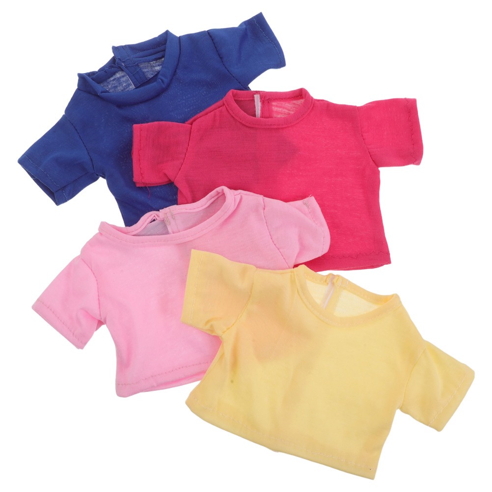 4Pcs Plush Bear Blank T-Shirts Soft Cotton for Birthday Graduation Gift