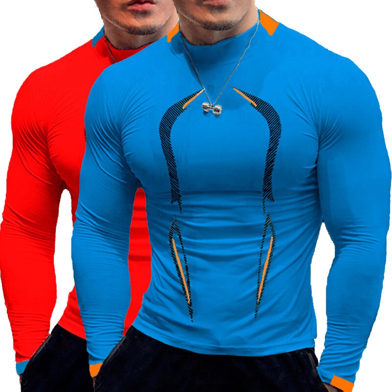 Men Compression Armour Base Layer Top Long Sleeve Thermal Gym Sports Shirts Tee