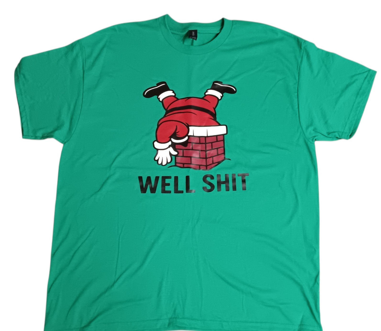 Adult Custom Santa HTV Printed T-Shirt SIZE XL | FAST SHIPPING